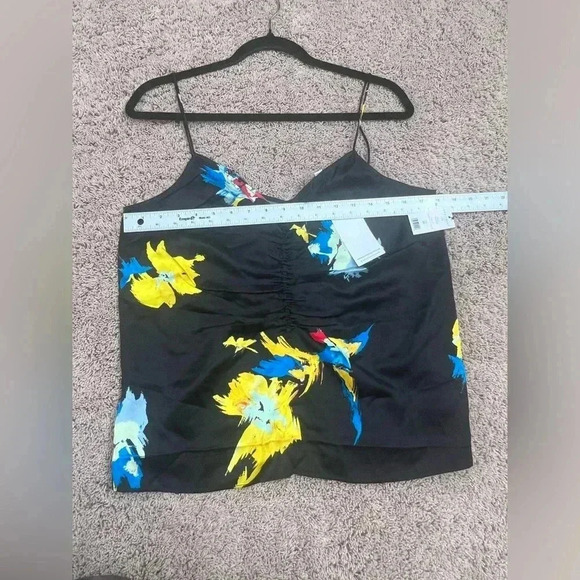 NWT new Anthropologie equipment Lexi ruched cami black medium sleeveless top - Picture 16 of 17